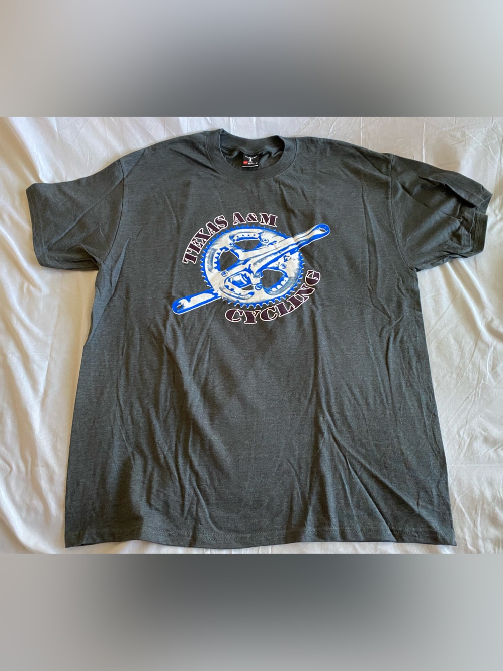Texas A&M Aggies Cycling Logo T‑Shirt - Charcoal Vintage XL Gears Bicycle aTm